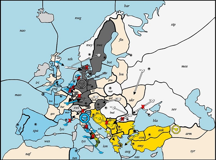 Herbst 1909 Diplomacy • DiplomacyAuswertungen
